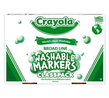 Crayola 200 Classic Washable Markers Classpack 8