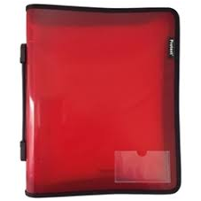 Binder Buddy Protext A4 3 Ring 25Mm With Zipper/Handle Red