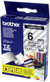 Brother Laminated Black on Clear Tape - 6mm x 8 metres