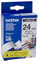 Brother Laminated Black on Clear Tape - 24mm x 8 metres