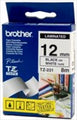Brother Laminated Black on White Tape - 12mm x 8 meters