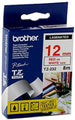 Brother PTouch Tape Red on White 12mm x 8m