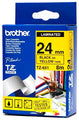 Brother Laminated Black on Yellow Tape - 24mm x 8 metres