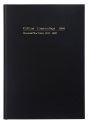Diary Financial Year Collins A5 28M4 2 Dtp Black
