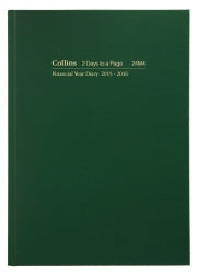 Diary Financial Year Collins A4 24M4 2 Dtp Green