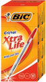 BIC Pen BP Cristal Xtra Life Medium Red - Pack of 50