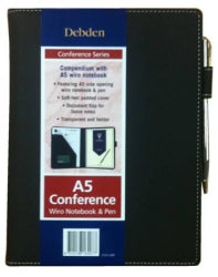 Compendium Debden A5 Wi/Wiro Note Book & Pen Black