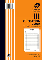 Quote Book Olympic 750 Dup C/Less A4