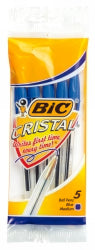 Bic Cristal Medium Blue Pouch 5'S