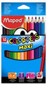 Pencils Coloured Maped Color'Peps Maxi  12'S