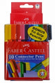 Marker Faber  Connector Wlt 10 + Bonus Coloured Pencils 12'S