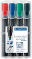 Marker Staedtler Lumocolor 350 Perm Chisel Wlt-4 Asst