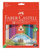 Pencil Coloured Faber Dot Grip Triang Pk24
