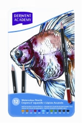 Pencil Coloured Derwent Academy Watercolour Set Pk12