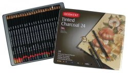 Pencils Derwent Academy Tinted Charcoal Tin Pk24