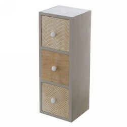 Wooden Cabinet Koch 12X11X34Cm 3 Drawer Craft Brown