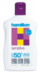 Sunscreen Hamilton 265Ml Sensitive Lotion Spf50+ Bottle