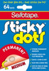Sticky Dots Sello Permanent 64 Dots 4Sht
