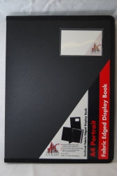 Display Book A4 Colby Fabric Edge 20Pg Black