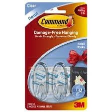 Clear Hooks Command Small Adhesive 17092Clr
