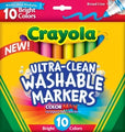 Marker Crayola Ultra Clean Washable Broadline Bright Colours Pk10