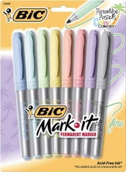 Marker Bic Mark-It Perm Fine Paradise Pastels Pk8