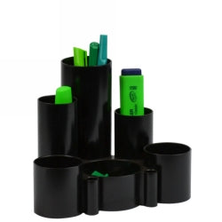 Desk Tidy Italplast Greenr Recycled Black