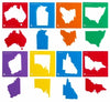 Stencil Ec Australian States 210X210Mm Set Of 8