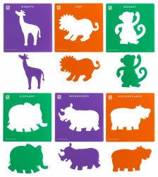 Stencil Ec Jungle Animals 203X203Mm Set Of 6