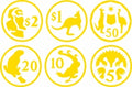 Paint Stamper Ec Australian Coins Set Of 6