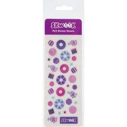 Stickers Skweek Bubble Sheet Purple Pk2