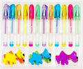 Pen Spencil Mini Gel 12'S With 6 Dog Erasers