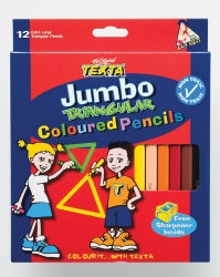Pencil Coloured Texta Triangular Jumbo 12'S