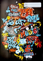 Book Jacket Spencil A4 Music Grafitti