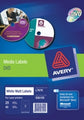Label Avery Laser Dvd L7676 Matt White 20 Sheets - 40 Labels