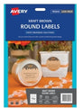 Label Avery Events & Branding L7092 Round Kraft 12 Up 60Mm Pk15
