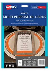 Label Avery Events & Branding C32296 M/Purpose Card Dl 3 Up 210X99Mm Pk10