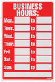 Sign Headline 203X305Mm Business Hours