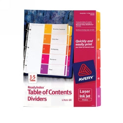 Dividers Avery A4 L7411-5 Readyindex 1-5