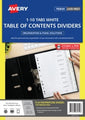 Dividers Avery A4 L7411-10M Pp White Printed 1-10