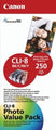 Inkjet Cart Canon Cli-8Bk/C/M/Y & 250 Shts 4X6 Pp201Value Pack