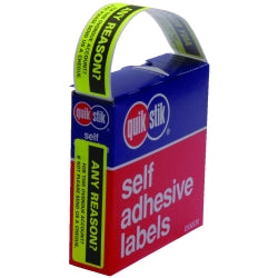 Label Quik Stik Disp 19X63 Any Reason?