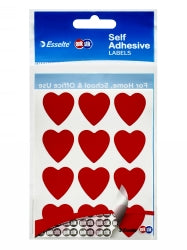 Label Quik Stik F/P Heart Red