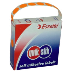 Label Quik Stik Disp 14Mm Fluoro Orange Dot