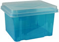 Storage Box Italplast 32L Tinted Blue Base/Clear Lid