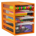 Office Organiser Italplast 4 Drawer Mandarin