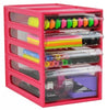 Office Organiser Italplast 4 Drawer Watermelon