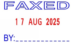 Stamp Deskmate Self Inking Faxed/Date Blue/Red