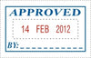 Stamp Deskmate Self Inking Approved/Date Blue/Red