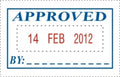 Stamp Deskmate Self Inking Approved/Date Blue/Red